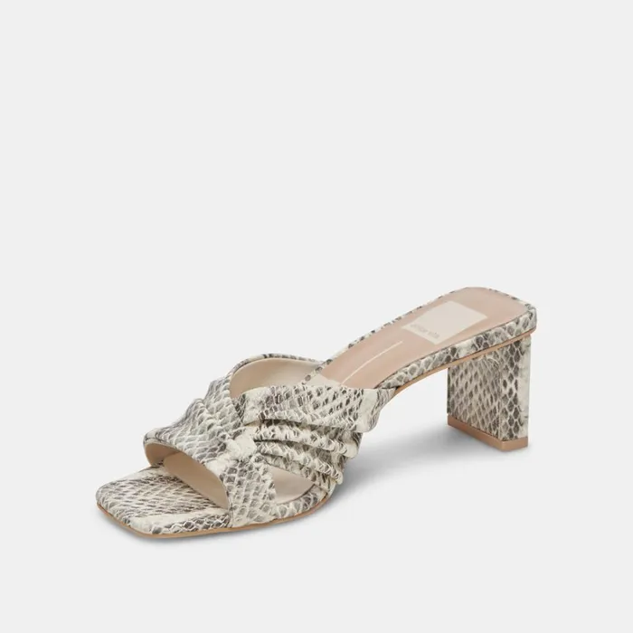 Heels Women Dolce Vita Carlan Heels Grey White Embossed Snake