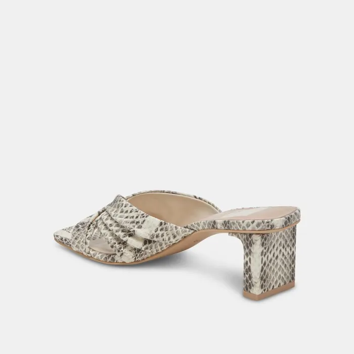 Heels Women Dolce Vita Carlan Heels Grey White Embossed Snake
