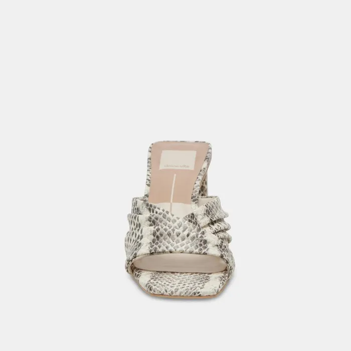 Heels Women Dolce Vita Carlan Heels Grey White Embossed Snake