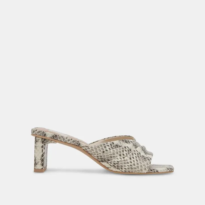 Heels Women Dolce Vita Carlan Heels Grey White Embossed Snake