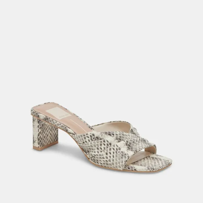Heels Women Dolce Vita Carlan Heels Grey White Embossed Snake