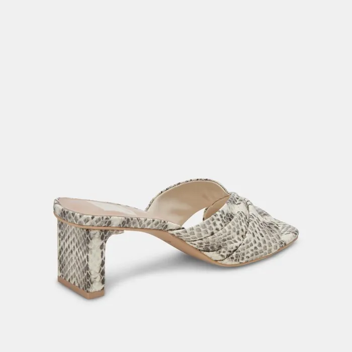 Heels Women Dolce Vita Carlan Heels Grey White Embossed Snake