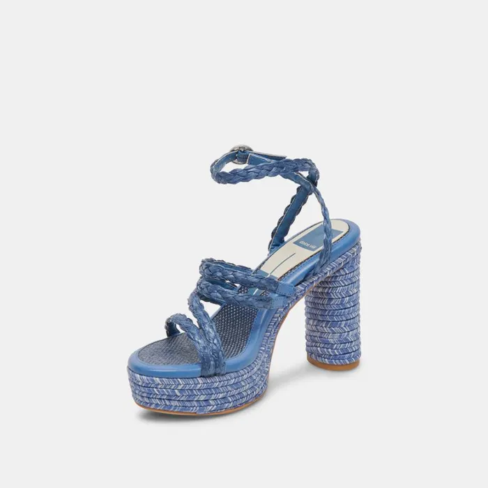 Heels Women Dolce Vita Catina Heels Blue Raffia