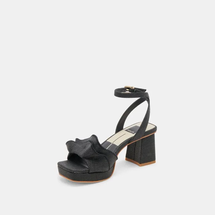 Heels Women Dolce Vita Cheer Heels Black Raffia