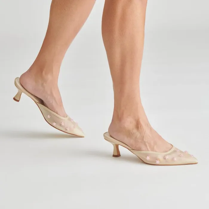 Heels Women Dolce Vita Claire Heels French Vanilla Mesh