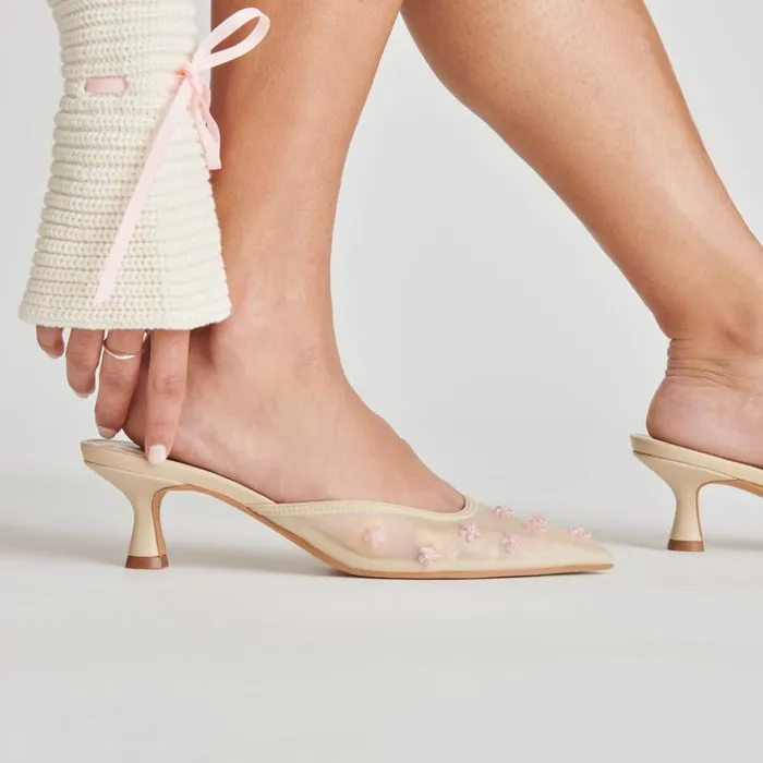 Heels Women Dolce Vita Claire Heels French Vanilla Mesh