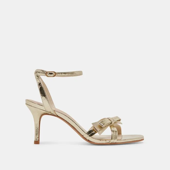 Heels Women Dolce Vita Galor Heels Gold Distressed Leather