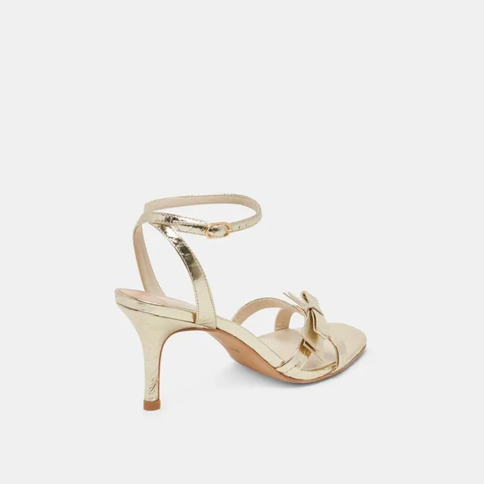 Heels Women Dolce Vita Galor Heels Gold Distressed Leather