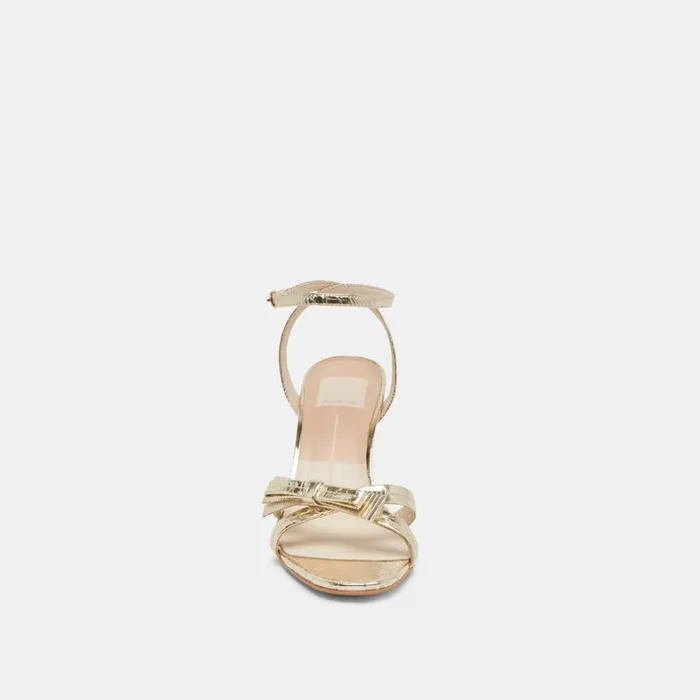 Heels Women Dolce Vita Galor Heels Gold Distressed Leather