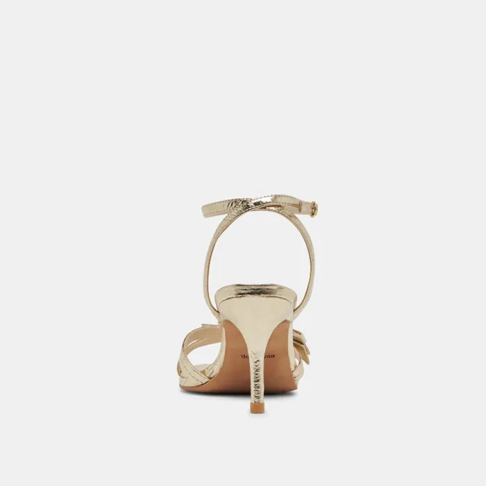 Heels Women Dolce Vita Galor Heels Gold Distressed Leather