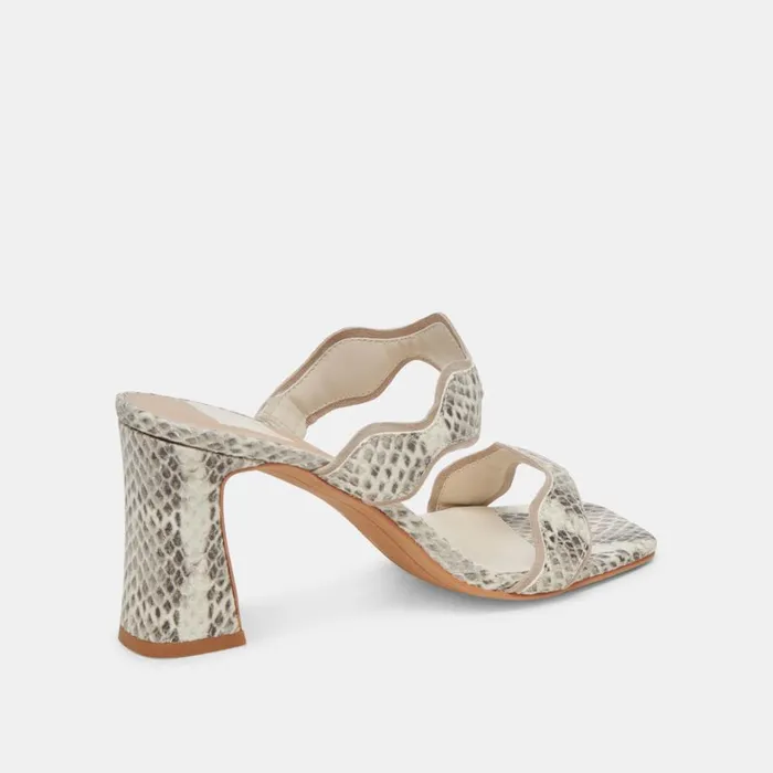 Heels Women Dolce Vita Ilva Heels Grey White Embossed Leather
