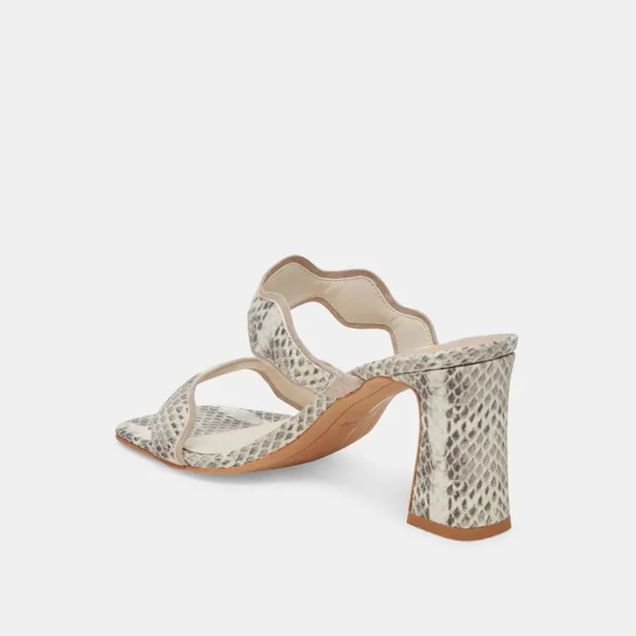 Heels Women Dolce Vita Ilva Heels Grey White Embossed Leather