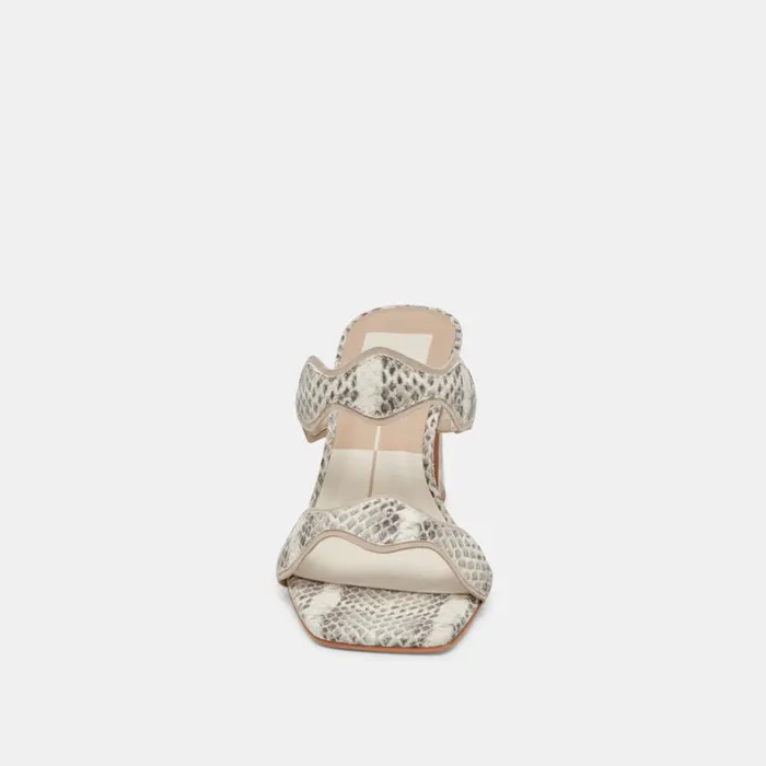Heels Women Dolce Vita Ilva Heels Grey White Embossed Leather