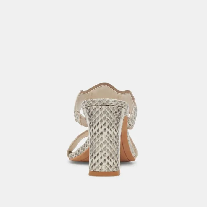 Heels Women Dolce Vita Ilva Heels Grey White Embossed Leather