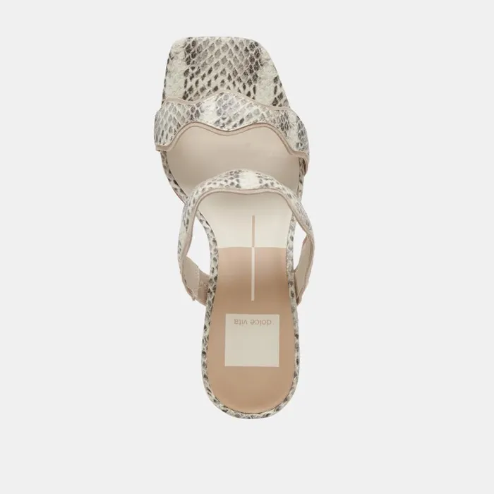 Heels Women Dolce Vita Ilva Heels Grey White Embossed Leather