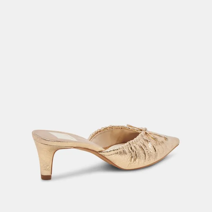 Heels Women Dolce Vita Kairi Mid Heels Gold Distressed Leather