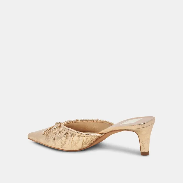 Heels Women Dolce Vita Kairi Mid Heels Gold Distressed Leather