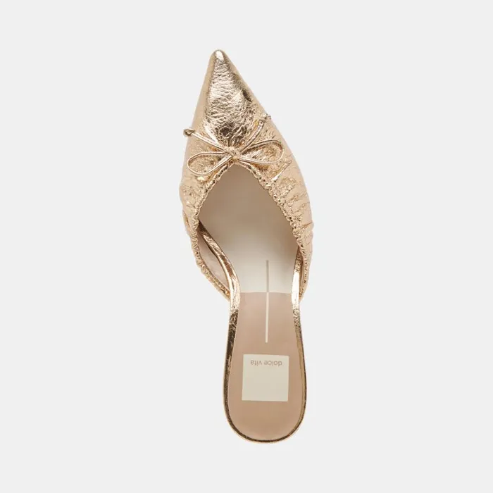 Heels Women Dolce Vita Kairi Mid Heels Gold Distressed Leather