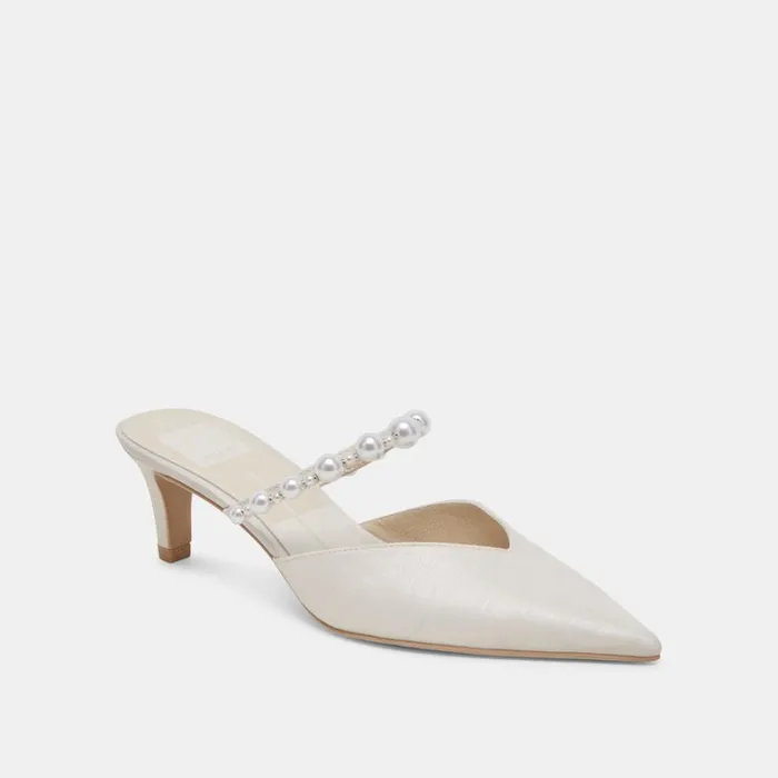 Heels Women Dolce Vita Kanika Pearl Mid Heels Vanilla Pearls