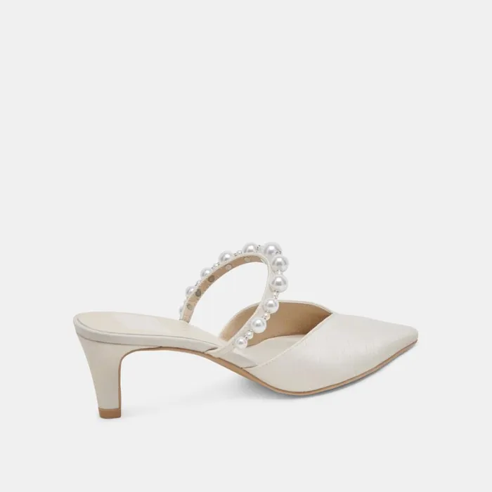 Heels Women Dolce Vita Kanika Pearl Mid Heels Vanilla Pearls