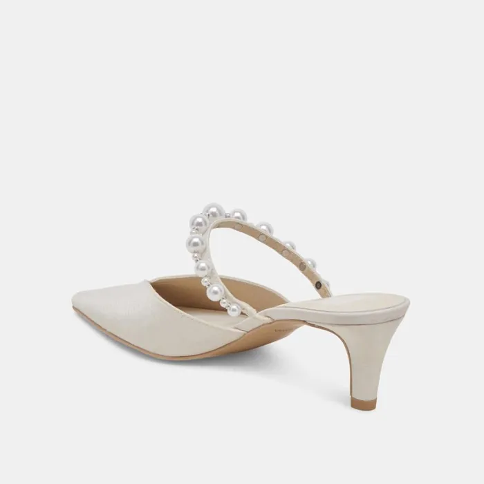 Heels Women Dolce Vita Kanika Pearl Mid Heels Vanilla Pearls