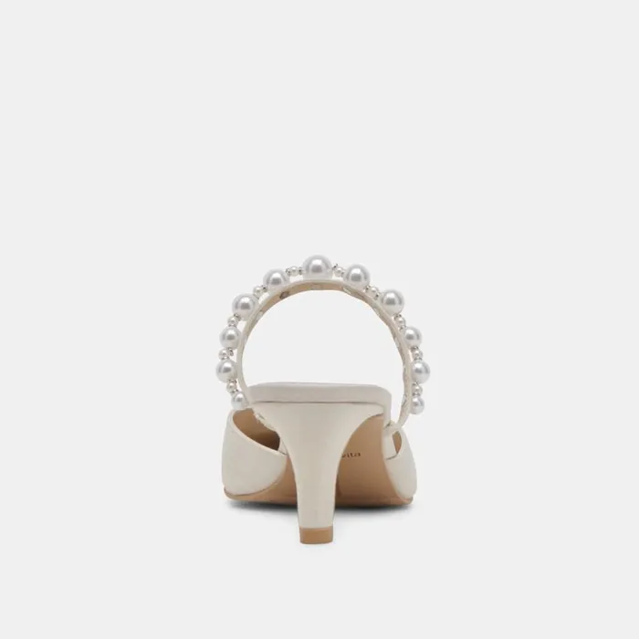 Heels Women Dolce Vita Kanika Pearl Mid Heels Vanilla Pearls