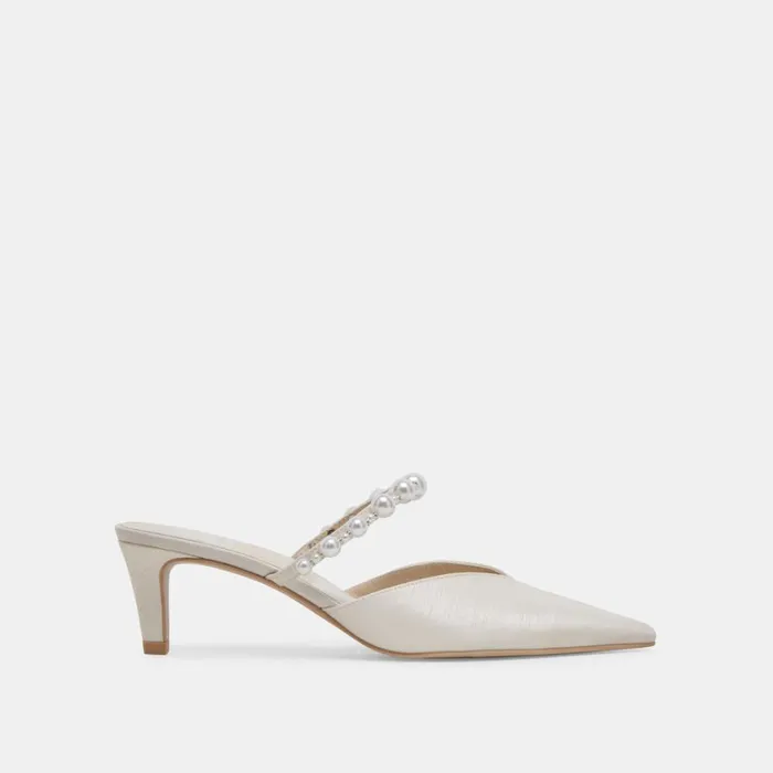 Heels Women Dolce Vita Kanika Pearl Mid Heels Vanilla Pearls