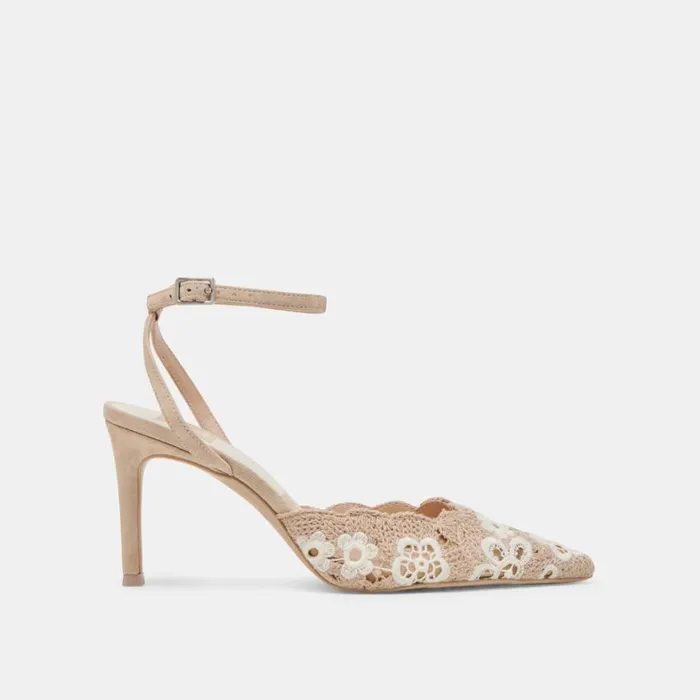 Heels Women Dolce Vita Kenedy Heels Taupe Multi Crochet