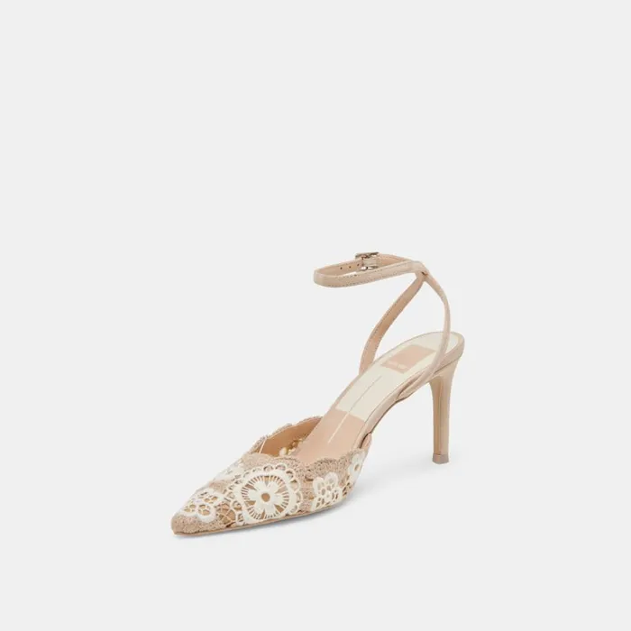 Heels Women Dolce Vita Kenedy Heels Taupe Multi Crochet
