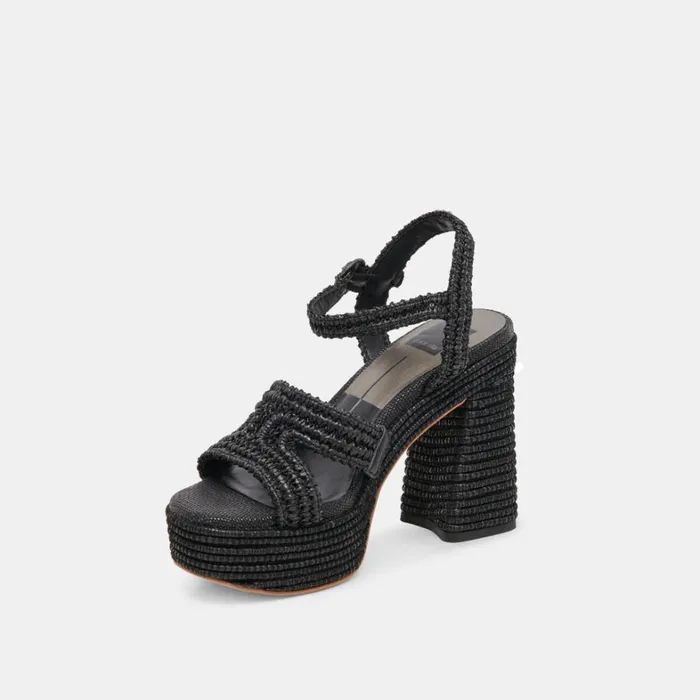 Heels Women Dolce Vita Lacye Heels Onyx Woven