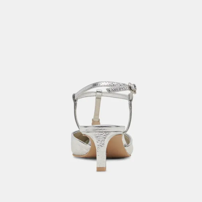 Heels Women Dolce Vita Lavon Heels Silver Distressed Leather