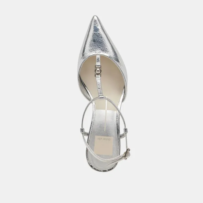 Heels Women Dolce Vita Lavon Heels Silver Distressed Leather