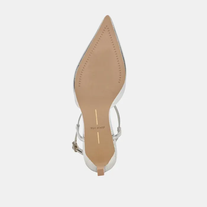Heels Women Dolce Vita Lavon Heels Silver Distressed Leather