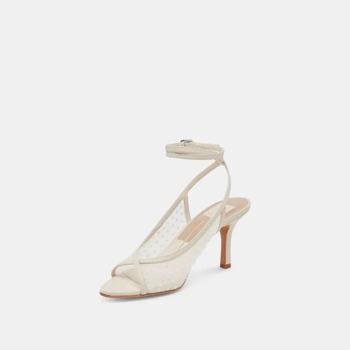 Heels Women Dolce Vita Missy Pearl Heels Ivory Mesh