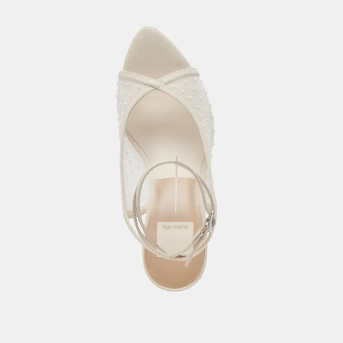 Heels Women Dolce Vita Missy Pearl Heels Ivory Mesh
