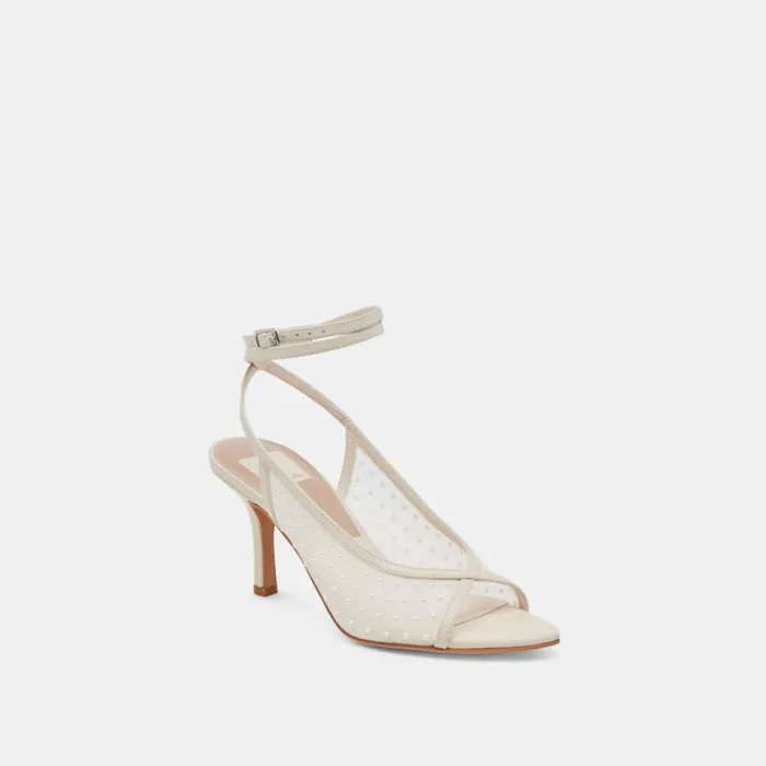 Heels Women Dolce Vita Missy Pearl Heels Ivory Mesh