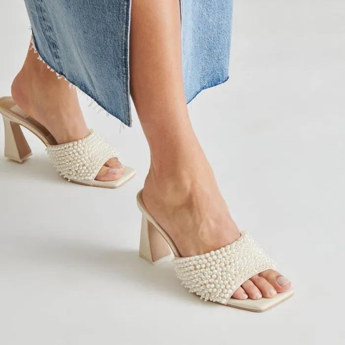 Heels Women Dolce Vita Nandy Pearl Heels Vanilla Pearls