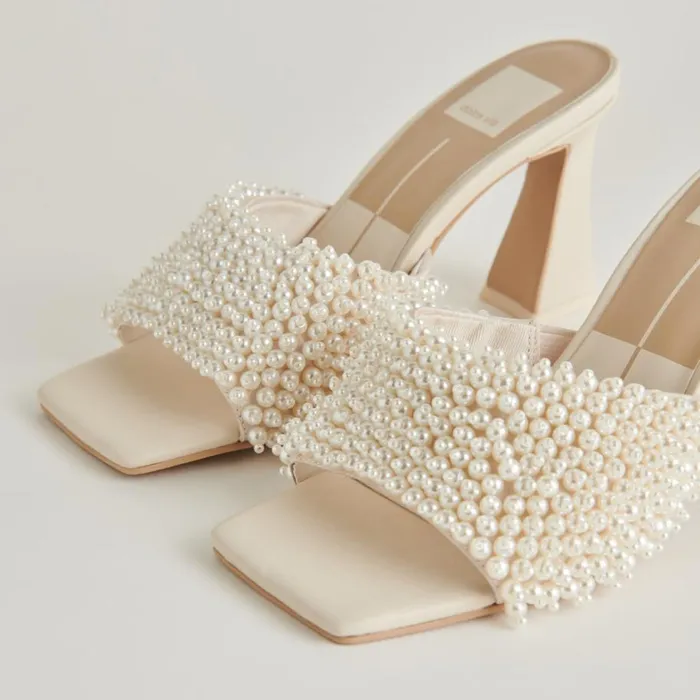 Heels Women Dolce Vita Nandy Pearl Heels Vanilla Pearls