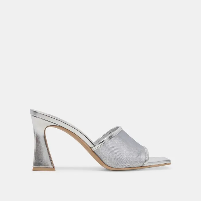 Heels Women Dolce Vita Narda Heels Silver Mesh