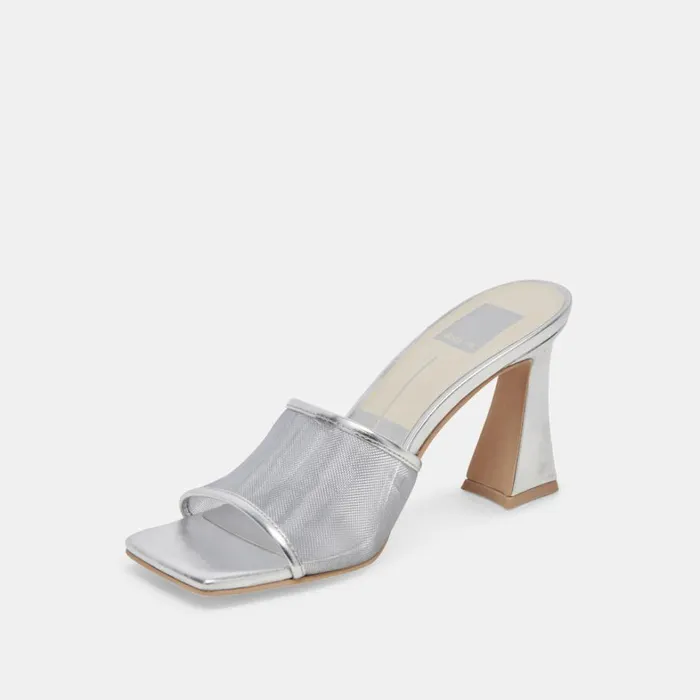 Heels Women Dolce Vita Narda Heels Silver Mesh