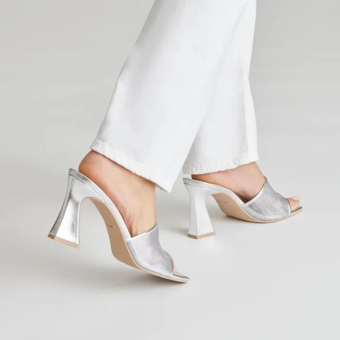 Heels Women Dolce Vita Narda Heels Silver Mesh