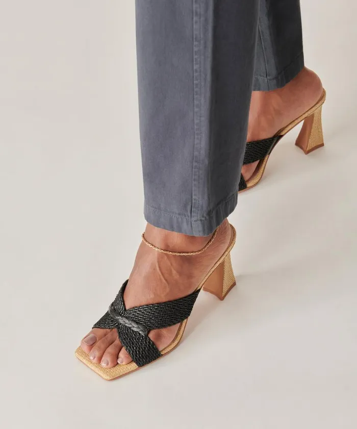 Heels Women Dolce Vita Nitro Heels Black Raffia