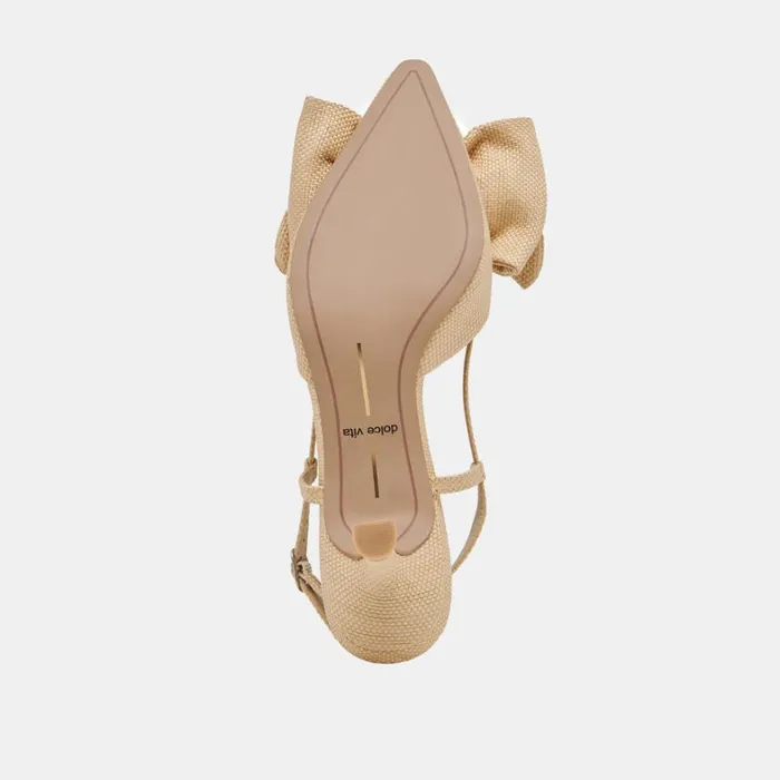Heels Women Dolce Vita Odela Bow Heels Natural Woven Raffia