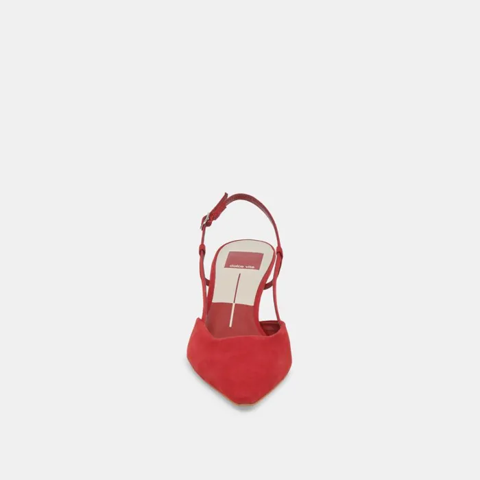 Heels Women Dolce Vita Odela Wide Heels Crimson Suede