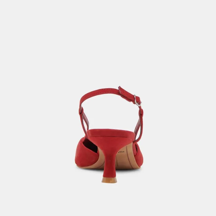 Heels Women Dolce Vita Odela Wide Heels Crimson Suede