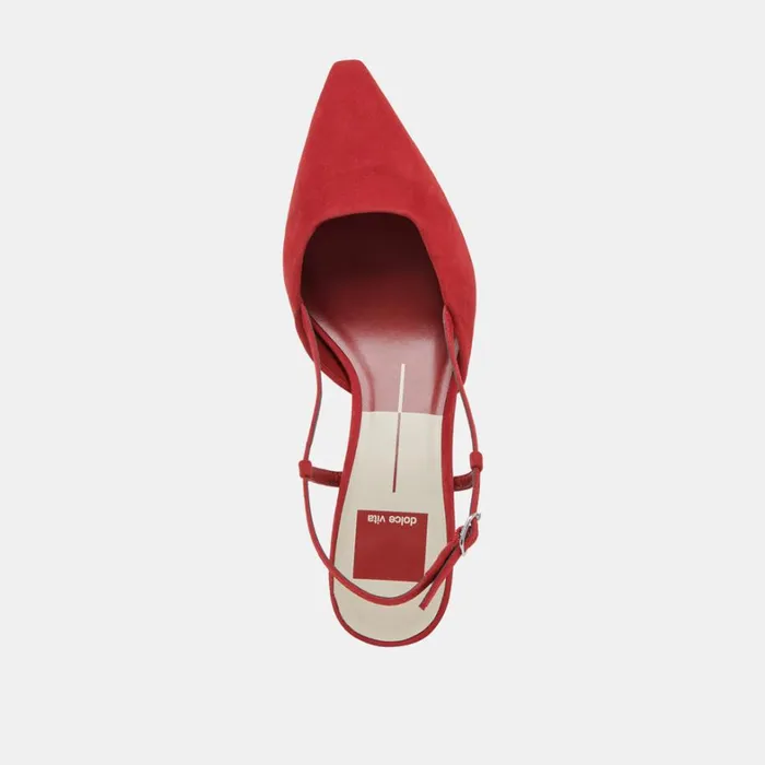 Heels Women Dolce Vita Odela Wide Heels Crimson Suede