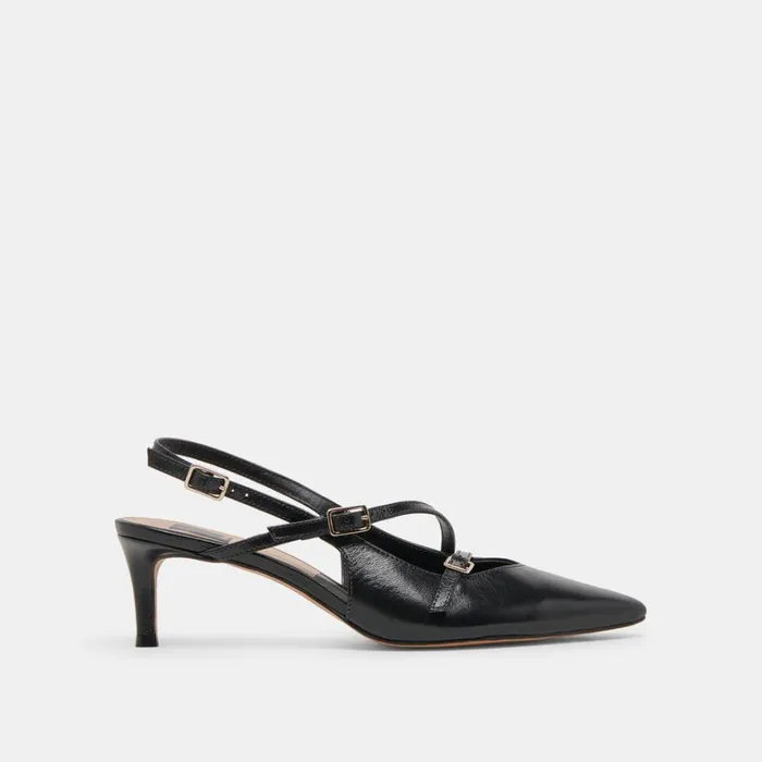 Heels Women Dolce Vita Pamla Mid Heels Midnight Crinkle Patent