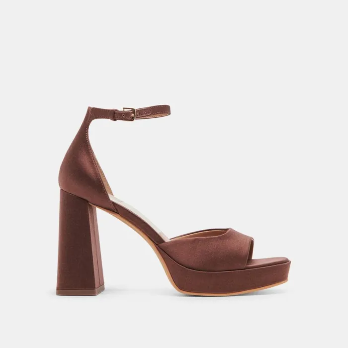 Heels Women Dolce Vita Pandro Heels Chocolate Satin