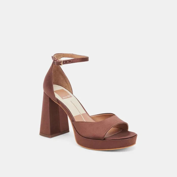 Heels Women Dolce Vita Pandro Heels Chocolate Satin