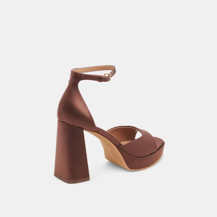 Heels Women Dolce Vita Pandro Heels Chocolate Satin